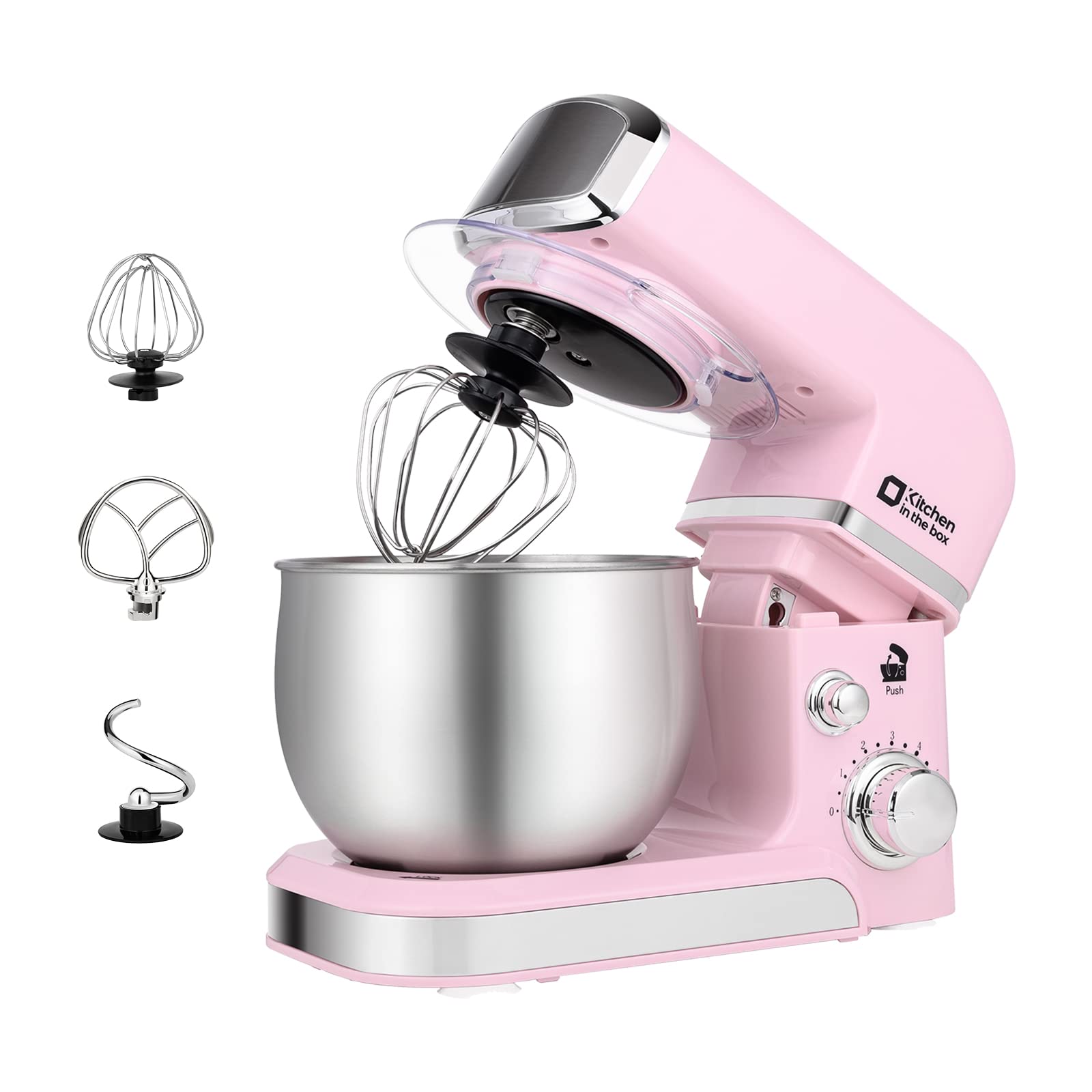 Kitchen in the box Stand Mixer,3.2Qt Small Electric Food Mixer,6 Speeds Portable Lightweight Kitchen Mixer for Daily Use with Egg Whisk,Dough Hook,Flat Beater (Blue)