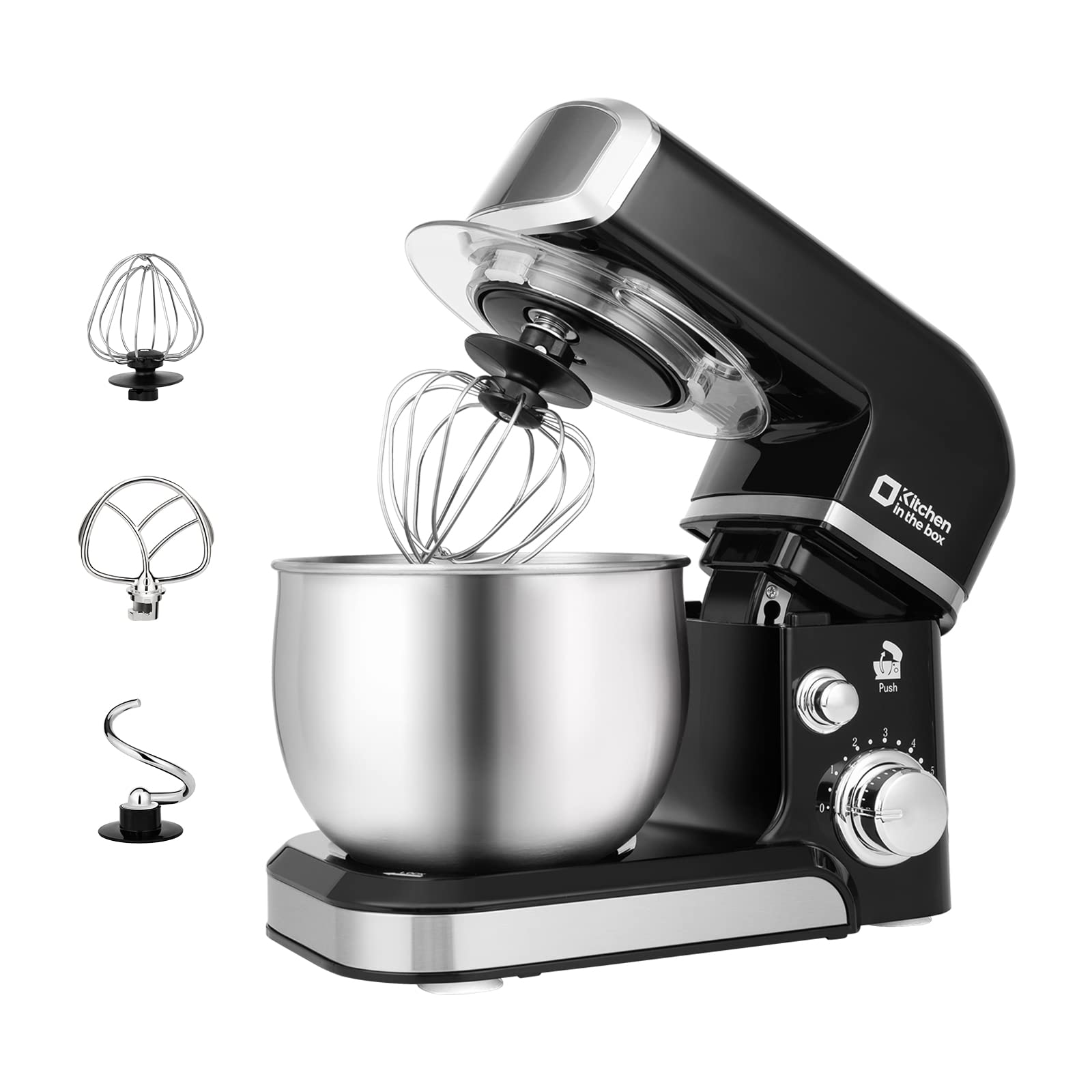 Kitchen in the box Stand Mixer,3.2Qt Small Electric Food Mixer,6 Speeds Portable Lightweight Kitchen Mixer for Daily Use with Egg Whisk,Dough Hook,Flat Beater (Blue)