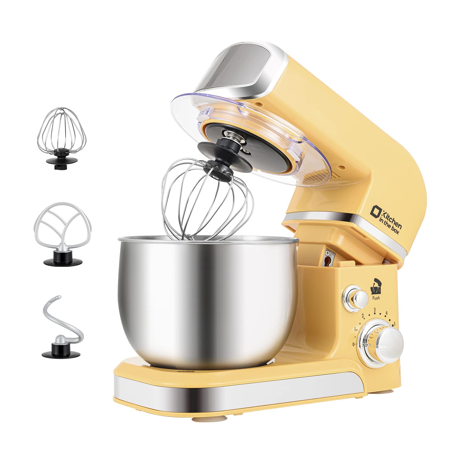 Kitchen in the box Stand Mixer,3.2Qt Small Electric Food Mixer,6 Speeds Portable Lightweight Kitchen Mixer for Daily Use with Egg Whisk,Dough Hook,Flat Beater (Blue)