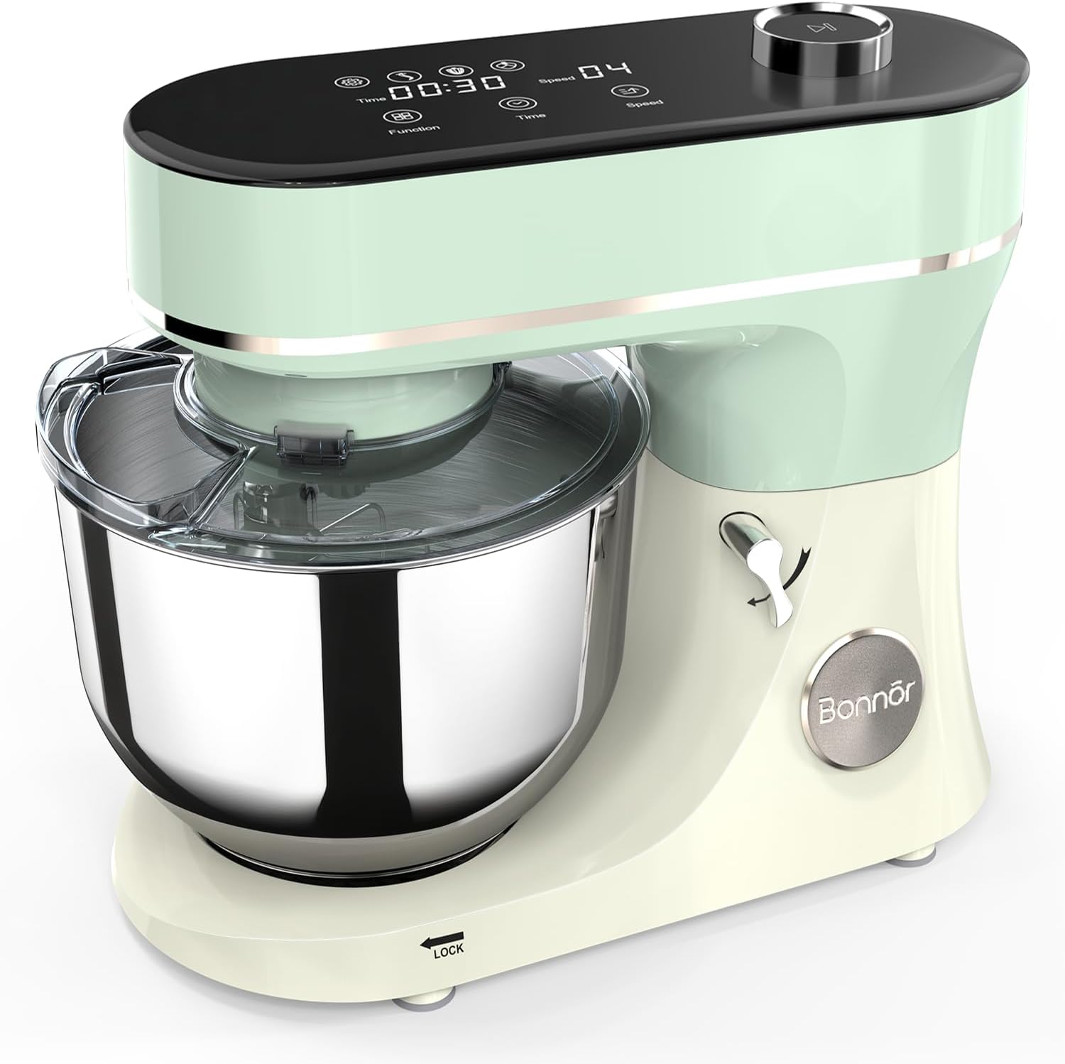 Stand Mixer 6QT Kitchen Mixer with LED Touchscreen, 11-Speed Tilt-Head Mixer with Timer, 4 Preset Menus, Stainless Steel Bowl, Dough Hook, Whisk, Beater