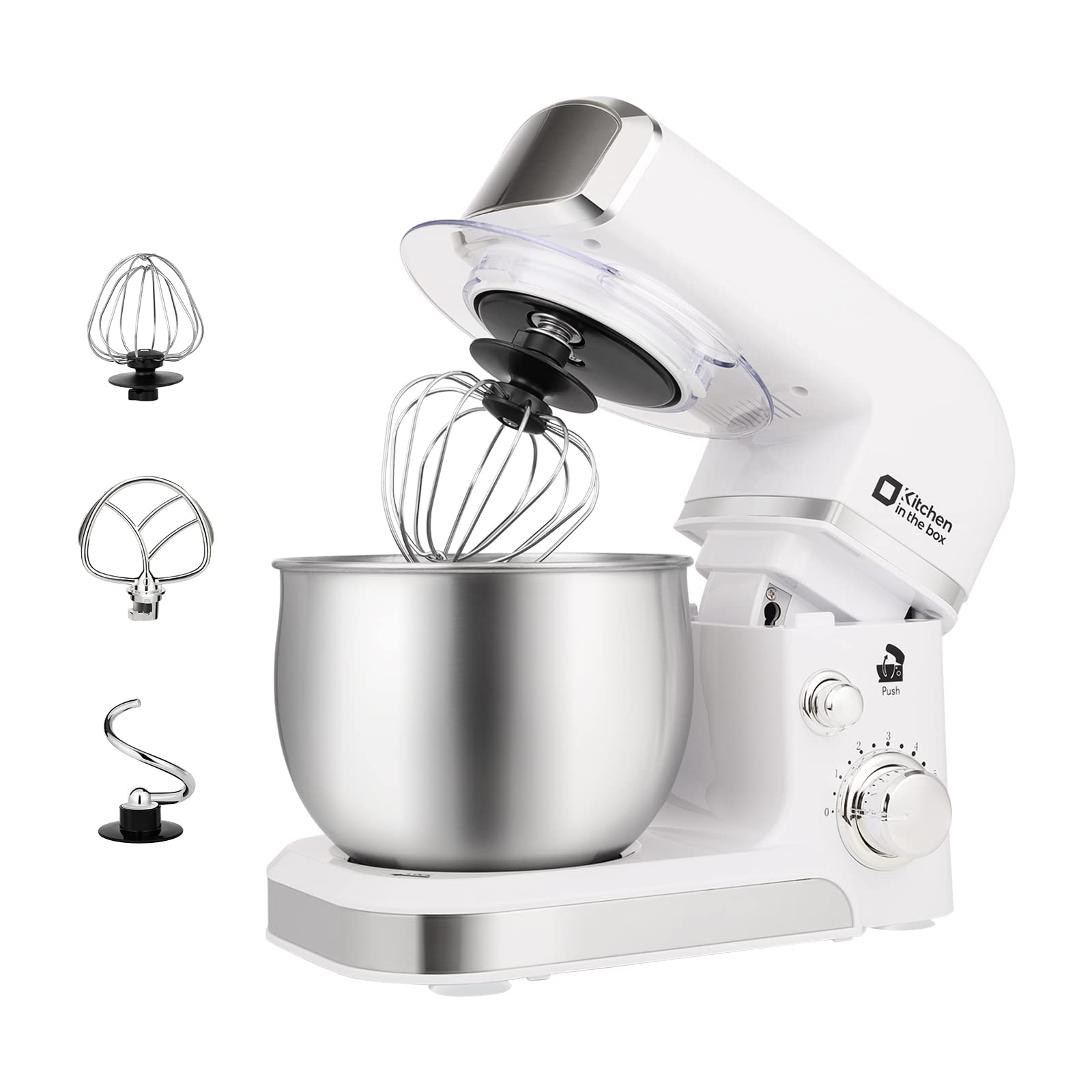 Kitchen in the box Stand Mixer,3.2Qt Small Electric Food Mixer,6 Speeds Portable Lightweight Kitchen Mixer for Daily Use with Egg Whisk,Dough Hook,Flat Beater (Blue)