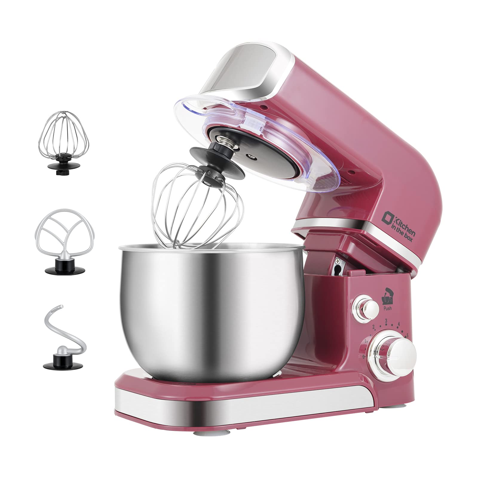 Kitchen in the box Stand Mixer,3.2Qt Small Electric Food Mixer,6 Speeds Portable Lightweight Kitchen Mixer for Daily Use with Egg Whisk,Dough Hook,Flat Beater (Blue)